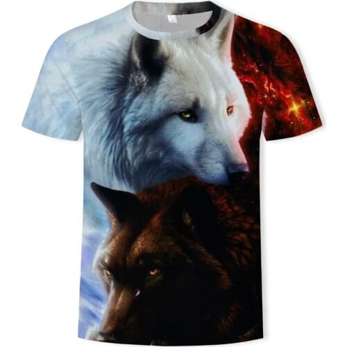 Fox series handsome summer O-neck short sleeve large print 3D Hot Summer 2021 fashion casual sports T-shirt breathable