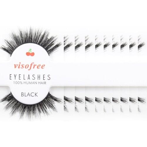 12 pairs/pack visofree Thick Eye Lashes Extension Party Makeup Soft Cross Fake Makeup Beauty False Eyelashes Cosmestic #27