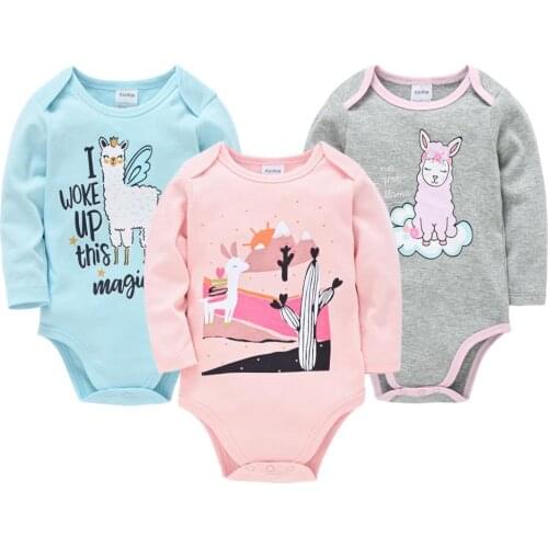 2021 3PCS/Set Unisex Newborn Baby Boy Clothes Unicorn Cotton Baby Girl Clothes Cartoon Girls Baby Clothing Jumpsuits Bodysuits