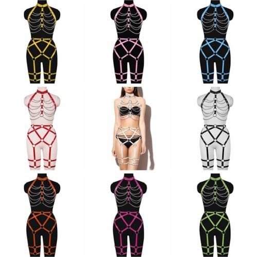 Sexy Lingerie Set 2pc Harness Fashion Metal Chain Accessories Womens Belt Punk Goth Sword Belt Dance Rave Costume Harajuku