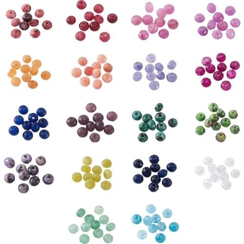 450pcs 4mm Faceted Natural Stone Beads Gemstone Rondelle Round Spacer Beads for DIY Bracelets Necklaces Earrings Jewelry Making