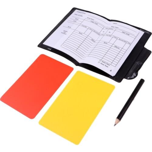 MagiDeal Football Referees Wallet Notebook with Red Yellow Card Pencil & Score Sheet Soccer Score Set