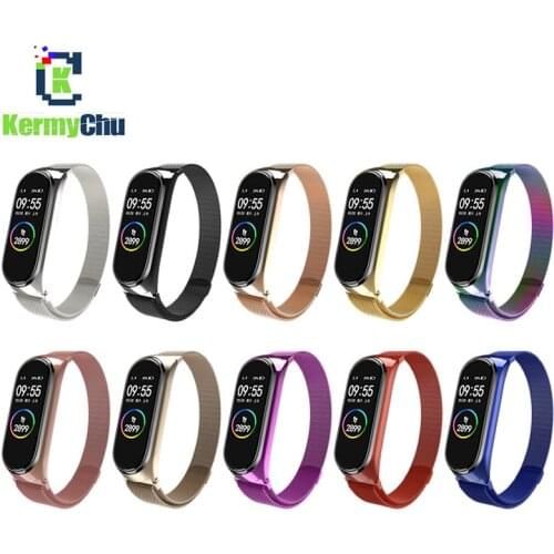 Magnetic Milanese Loop Metal Strap Mi Band 4 3 Stainless Steel Wristband for Xiaomi Miband 4 3 Bracelet for Xiaomi Mi Band3/4