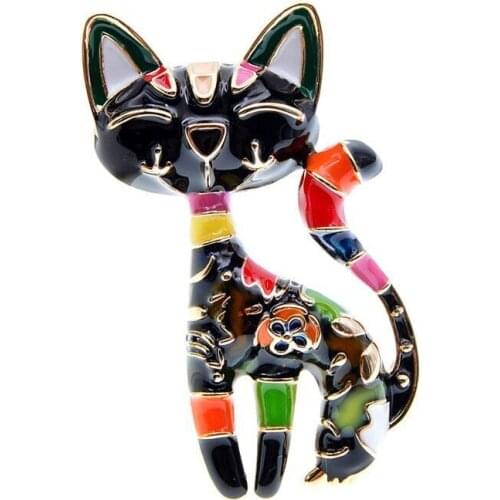 Cute ladies fashion brooch and design lacquer brooch cat brooch jewelry mens color animal unisex