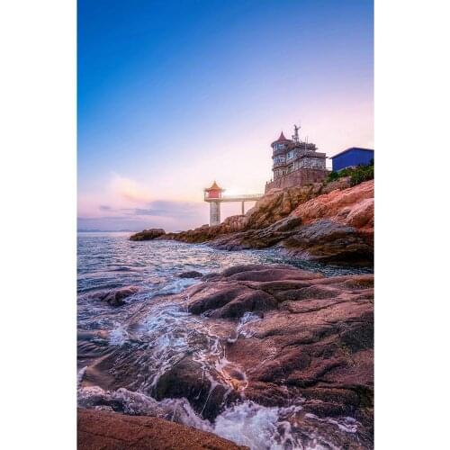 Sea Stones Building Photo Backdrop Computer Printed Background for Children Baby Portrait Scenic Photobooth Photography Props