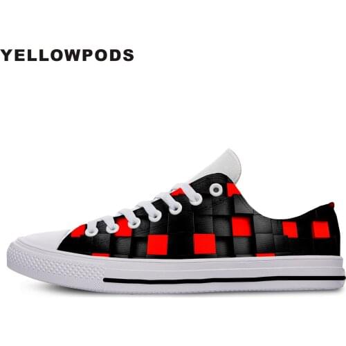 Mens Shoes Casual Colored Grid Men Women 3d Print Casual Lightweight Shoes Print Your Picture Customized White Brand Shoes
