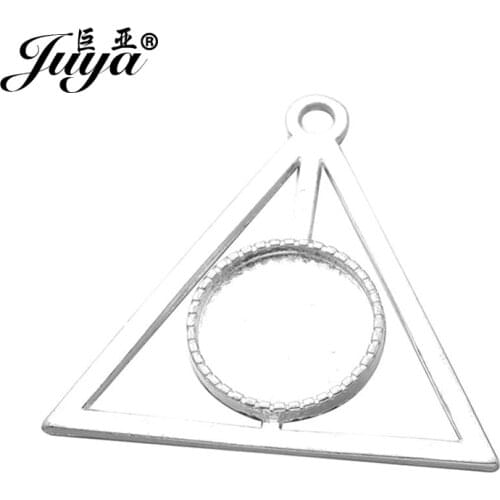 10pcs/lot 16mm Inner Size Geometric Triangle Cabochon Base Cameo Setting Charms Pendant Diy Jewelry Making Accessories JUYA