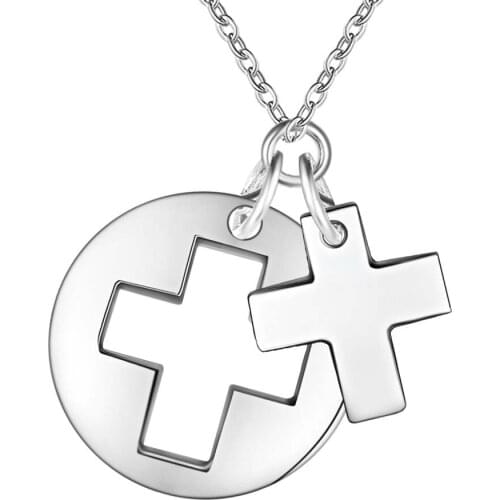 Lucky Charm Silver Color Pendants For Women Jewelry Necklace Lady Accessories Fashion Jewelry Pendant Puzzle AN275/bafajrma