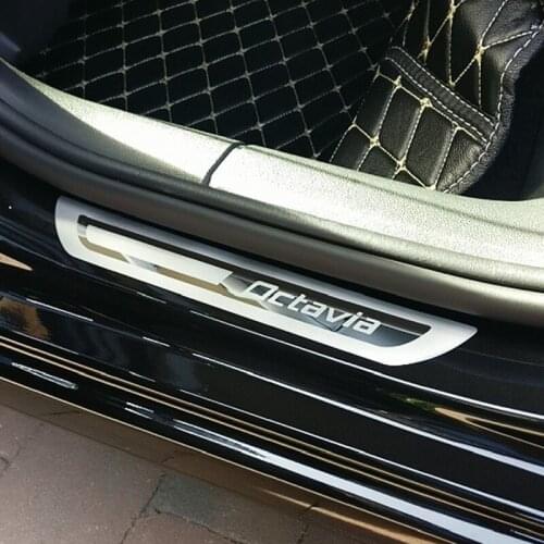 Welcome pedal door sill For Skoda Octavia A5 A7 2007 2008 2009 2010 2011 2012 2013 2014 stainless steel car Accessories
