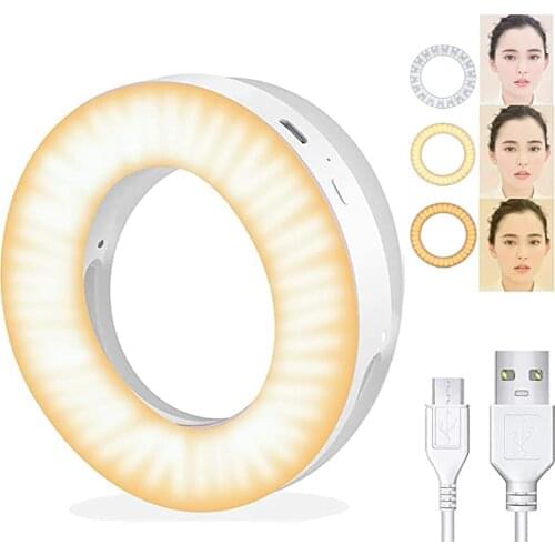 Portable Flash Ring Selfie Light LED Ring Light Selfie Smartphone Lights Selfie Auxiliary Lighted Lamp Mobile Phone Lens L1014