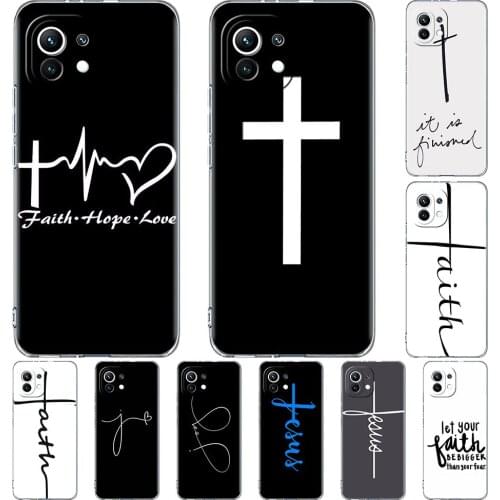 Clear Case for Xiaomi Mi Poco X3 NFC M3 11 10T Lite Phone Soft Cover Note 10 Pro 9T Transparent Celular Faith Christian Jesus