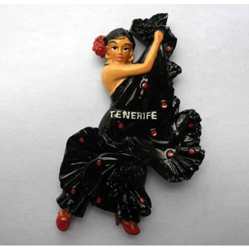QIQIPP Spanish Travel Collection Refrigerator Paste National Pop Flamenco Dancer Travel Memorial Tile Travel Gift