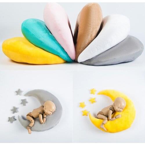 Newborn Photography Props Moon Pillows with Stars Baby Shoot Studio Accessories Posing Props Cushion Mat