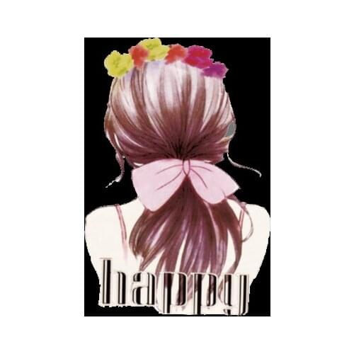 Flower Girl Thermal Transfer for Clothing Shirts Printed Iron on Stickers to Clothes DIY Cartoon Happy Letter Cute Heat Transfer