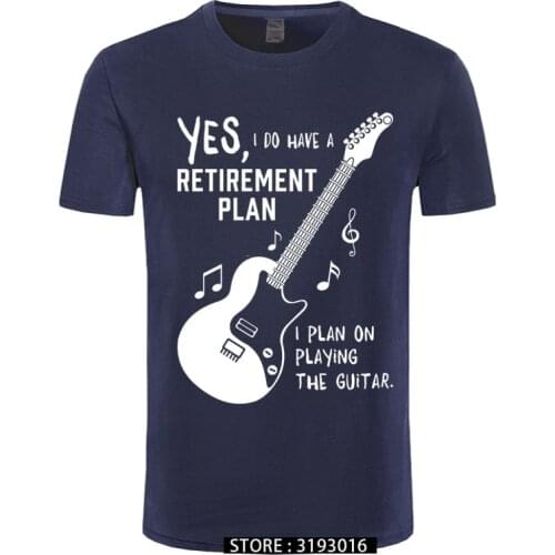 I Do Have a Retient Plan I Plan on Playing The Guitar Funny Music T Shirt Camisas Hombre Anime Tshirt Summer Print Casual