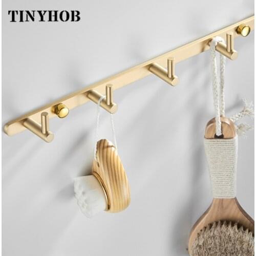 Solid brass Gold Clothes Hanger Wall Mounted Coat Hook Decorative Key Holder Hat Scarf Handbag Storage Hanger Bathroom Rack
