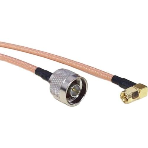 High quality low-attenuation N Male Plug Switch SMA Right Angle Male RA pigtail cable RG142 50CM/100CM Adapter