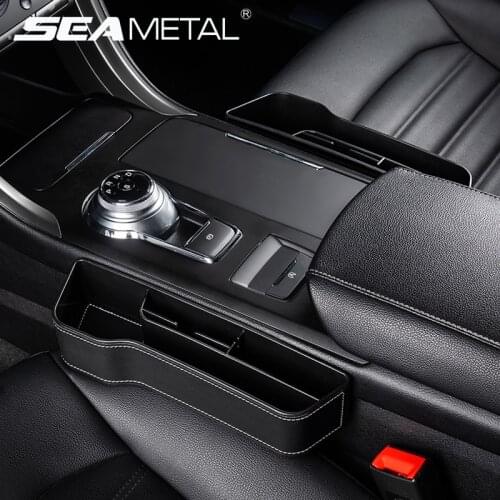PU Leather Car Seat Gap Box Interior Auto Seat Crevice Storage Leather Car Organizer Box Seat Side Storage Pocket Auto Accessory