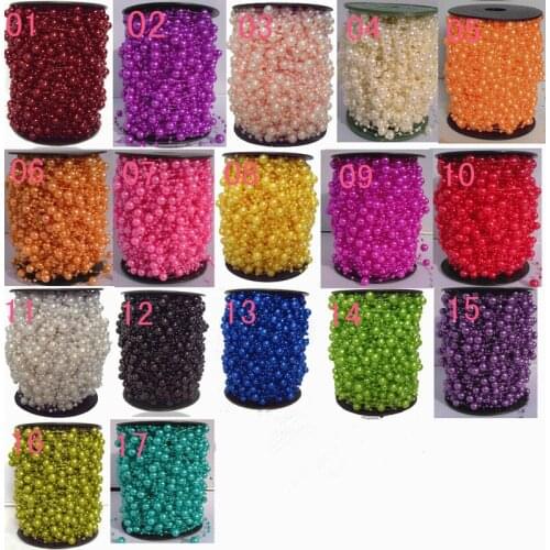 17colors 1roll=72m Pearl Beads Garland Wedding Centerpiece flower/table Decoration Crafting DIY accessory
