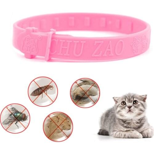 1PC Cute Cat Flea Mosquito Repellent Collar Adjustable Effective Removal Of Fleas Lice Mites Mosquitoes For Pet Accessories Pink