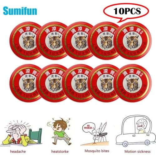 10pcs Tiger Balm Ointment Muscle Back Neck Relieving Headache Pain Relief Summer Cooling Oil Mint Chinese Anti-Itch Body Cream