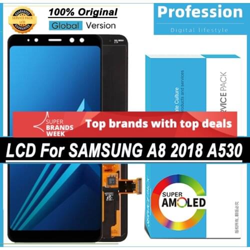 100% Original 5.6'' AMOLED Display for Samsung Galaxy A8 2018 A530 A530F LCD Touch Screen Digitizer Assembly Repair Parts