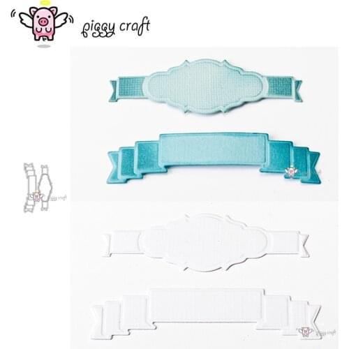 Piggy Craft metal cutting dies cut die mold 2Pcs Banner decoration Scrapbook paper craft knife mould blade punch stencils dies