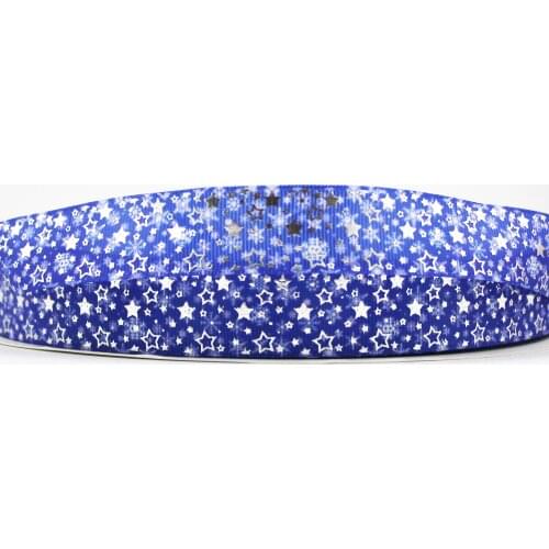 22-75mm silver foil snowflake printed glowing star ribbon 10/25/50 yards DIY Handmade Gift Packing Wedding Decoration ribbons