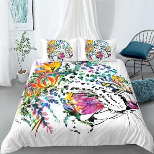 3D Design Duvet Cover Sets Bedding Sets Quilt Covers Pillow Cases King Queen Full Double Size Animal Leopard Custom Home Texitle