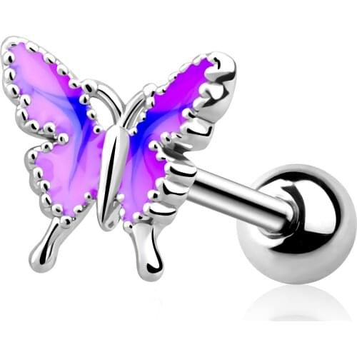 Body Punk 5PCS Surgical Steel Tragus Piercing Bee Helix Ear Cartilage earring Piercing Gold Studs 16G Qute