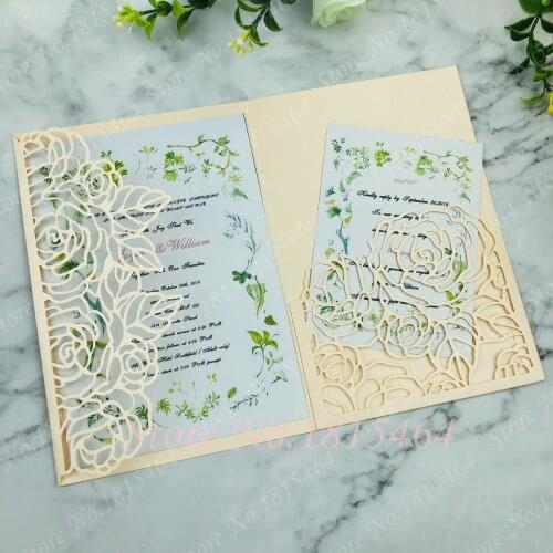 50pcs Wedding Invitation Card Greeting Card Customize Business With RSVP Card Bridal Gift Birthday Kit Supplies Party Supplies