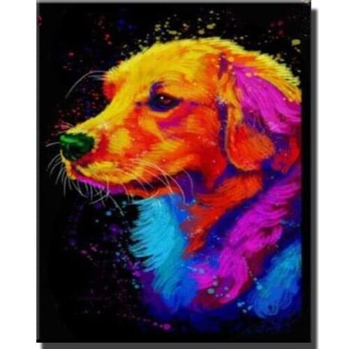 Diamond Embroidery Color Dog 5D DIY Full Square Diamond Painting Animal Rhinestone Cross Stitch Needlework Mosaic Wall Art Decor