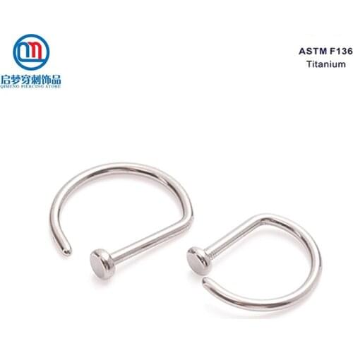 ASTM F136 Implant Grade Titanium D Nose Rings Body Jewelry