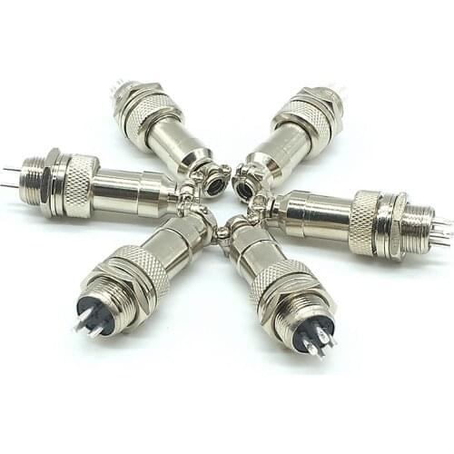 GX12 Aviation Cable Plug Connector Male Plug & Female Socket Wire Panel Metal Connector 12mm 2 3 4 5 6 7 Pin