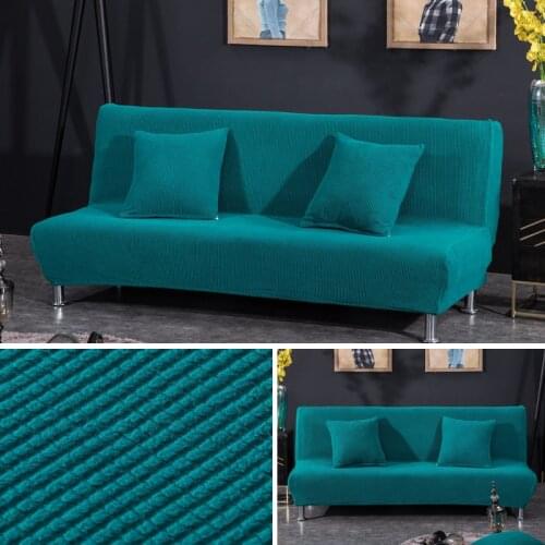 Armless Sofa Bed Cover Polar fleece Without Armrest Printed Covers Stretch Slipcover Folding Furniture Decoration Bench Covers