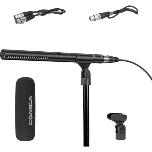 Comica Cvm-Vp2 Microphone Super Cardioid Condenser Photography Interview Video Mic for Canon Nikon Sony Camera Camcorder with 3