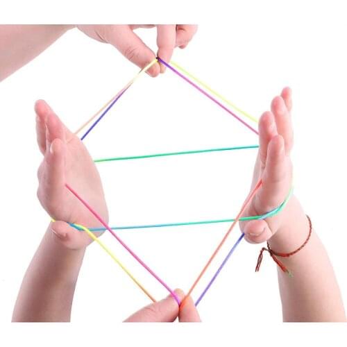 Kids Rainbow Colour Fumble Finger Thread Rope String Game Developmental Toy Puzzle Educational Game for Children Kids