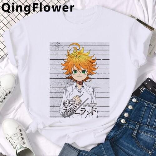 Anime the Promised Neverland t shirt men aesthetic tumblr grunge couple clothes couple tshirt white t shirt