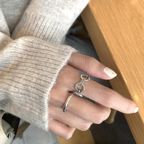 Geometric Stripes Index Finger Opening Rings For Women Couple Simple Temperament Ins Cold Wind Fashion Trend Jewelry Gifts R403