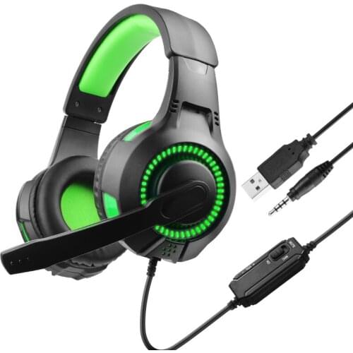 USB RGB light Gaming Headset Headphones with Microphone for PC Computer for Xbox One Professional Gamer Surround Sound RGB Light
