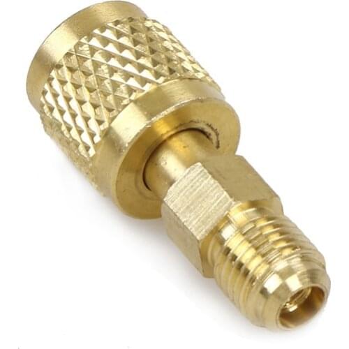 High Quality New R410 Brass Adapter 1/4" Male to 5/16" Female Charging Hose to Pump