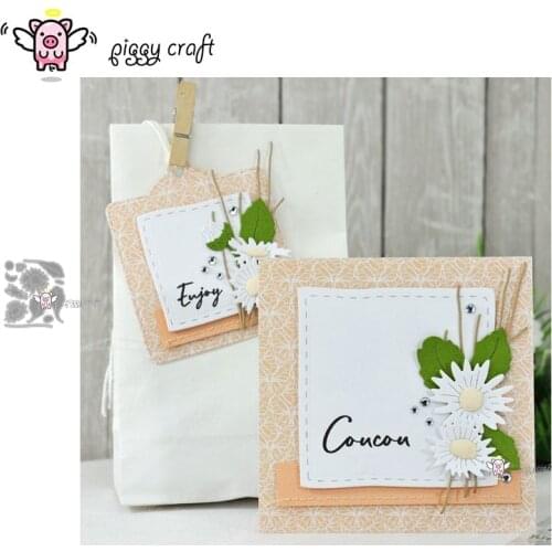 Piggy Craft metal cutting dies cut die mold Flower leaf decoration Scrapbook paper craft knife mould blade punch stencils dies