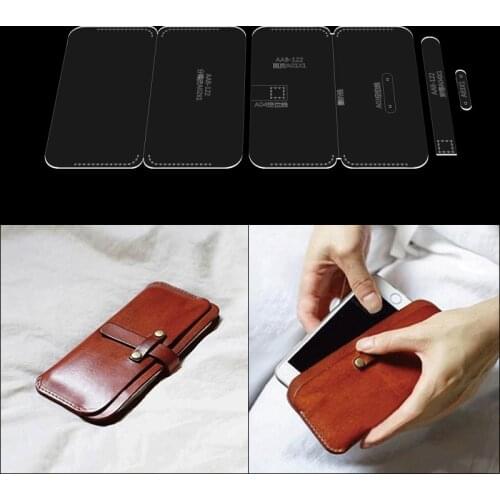 Fashion Leather Wallet Acrylic Pattern Long Wallet Template Mold Phone Storage Bag Drawing DIY Leather Craft Sewing Stencil