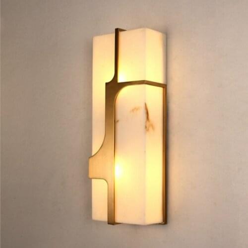 Hotel decor Marble Wall Lamp fixture stainless steel Garden lighting Bedroom Mirror Led wall sconce Living Room Light Arandela