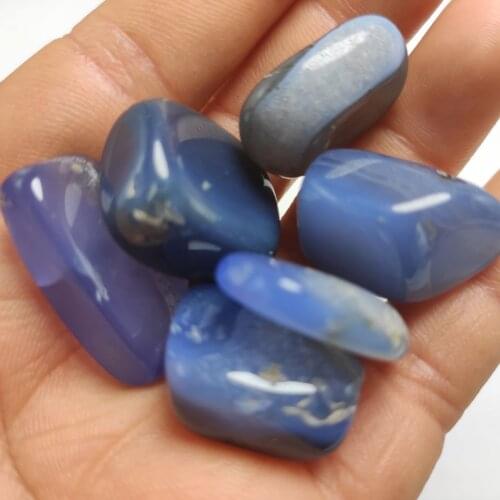 Natural blue Agate Crystal Gravel stone Rock Crystal Quartz Mineral healing Specimen Garden