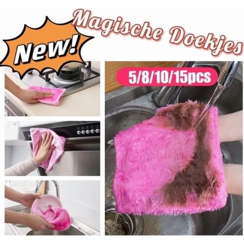 Wholesale Non-stick Oil Mercerizing Wooden Fiber Dish Towel Magische Doekjes Bamboo Dish Cloth Multi-function Wipe Cleaning Rag