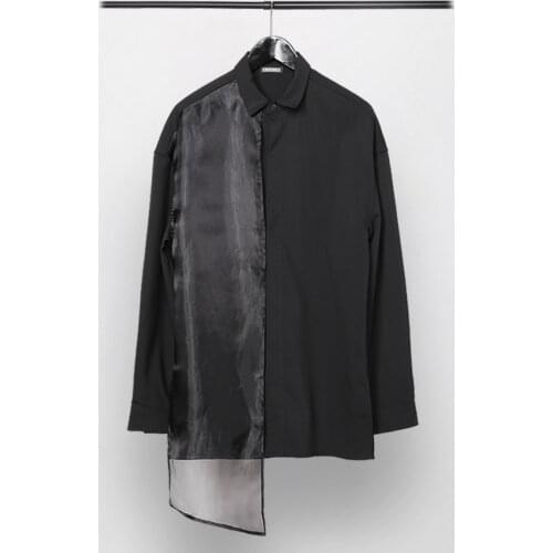 Owen Seak Men Casual Shirts High Street Style Mens Clothing Spring Male Autumn Black Long Sleeve Shirts