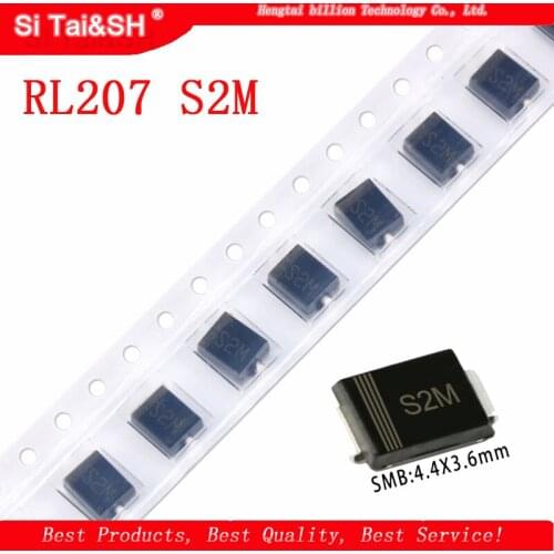 S2M RL207 SMB/DO-214AA SMD rectifier diode 2A 1000V