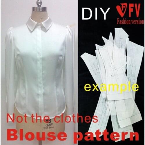DIY handmade clothing cutting diagram customized womens shirt 1:1 structure pattern ZCY-2
