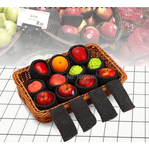 High-end Black color 1000pcs 14x7cm Thickened EPE Foam mesh for Apple/Peach sleeve net fruit foam packing Eco-friendly material